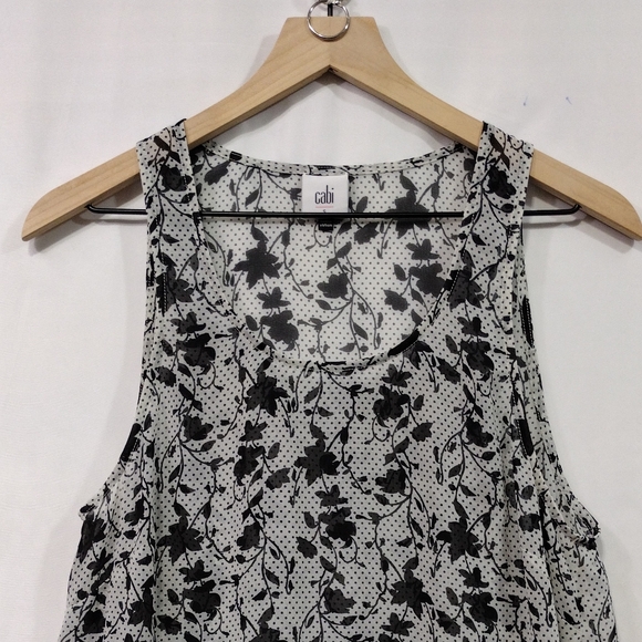 Cabi Everything Top Women's S Black Floral Babydoll Retro 90s Beach Vacation - Picture 4 of 10